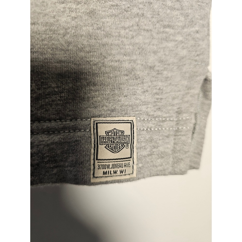 Biker Harley-Davidson Quarter-Zip sweatshirt womens L Gray Graphic Block Logo - Picture 8 of 8